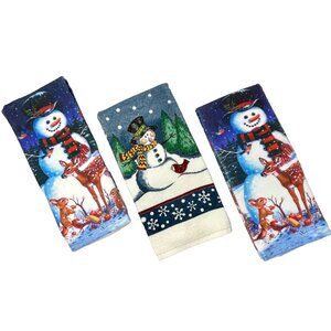 Christmas Kitchen Towels -‎ Snowman Designs - 3 Towels